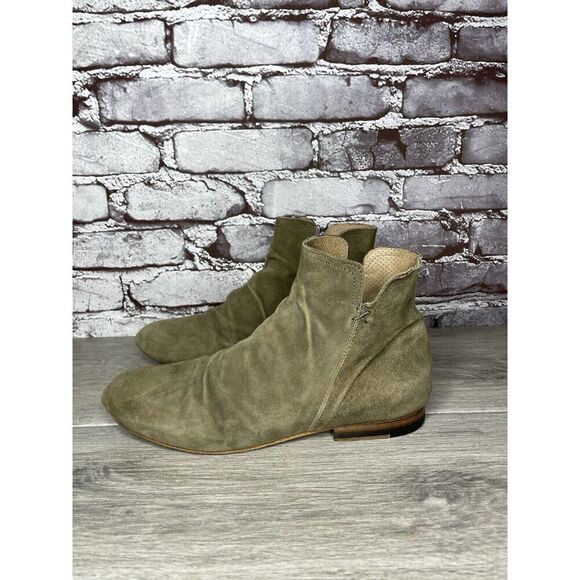 Fiorentini + Baker Goodyear Taupe Suede Side Zip Ankle Boots Women Sz 38.5EU/8M - Picture 15 of 16